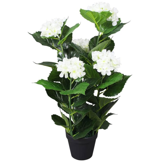 vidaXL - Kunst - hortensia - plant - met - pot - 60 - cm - wit