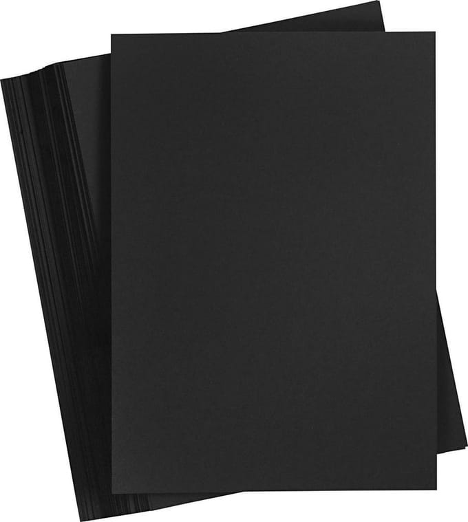 Gekleurd Karton, A5, vel 148x210 mm, 200 gr, zwart, 100 vel | Knutselkarton