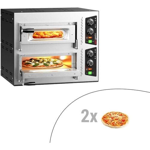 GGM Gastro Elektro Pizzaofen - 1+1x 35cm - Manuell Zilver