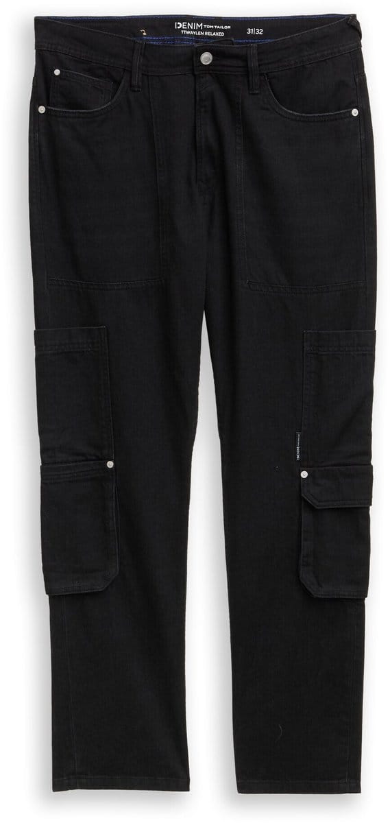 Tom Tailor Denim - TTWAYLEN RELAXED cargo jeans - Maat 32/36 - dark stone black black denim