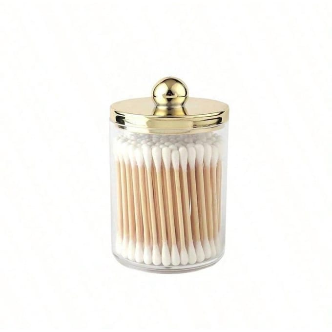 1/2/3 stuks Wattenschijfjeshouder, Plastic Opbergdoos met Deksel 1 Gold veelkleurig