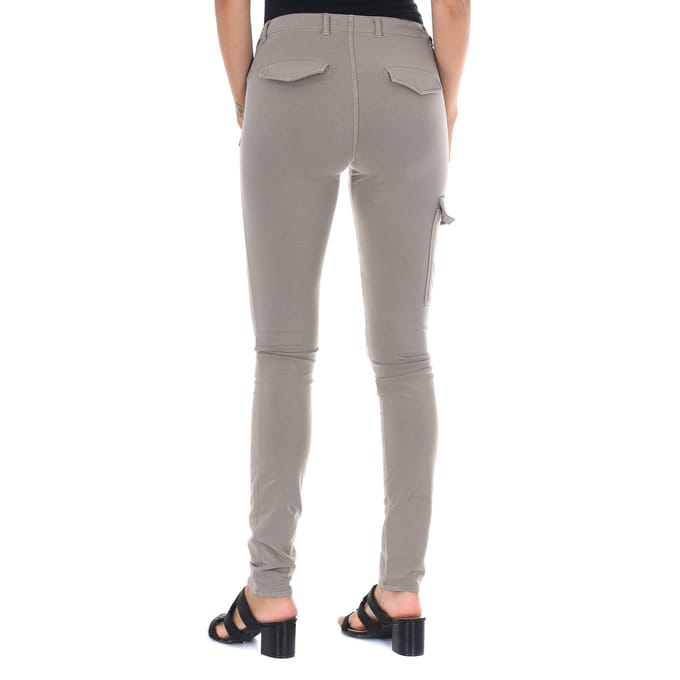 Lange pluche broek met elastische stof 10DBF0549-J100 vrouw