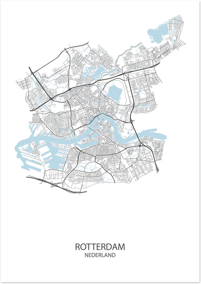 Poster Rotterdam | Plattegrond | 29,7 x 42,0 cm (A3)