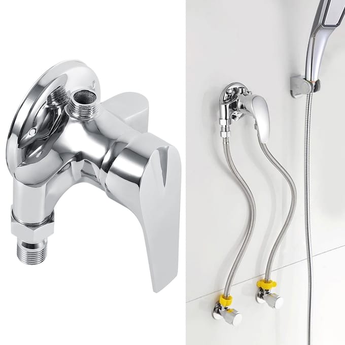 G1 2 Buitendraad Warm- en Koudwatermengkraan Mengregelventiel voor Badkamerdouche gray