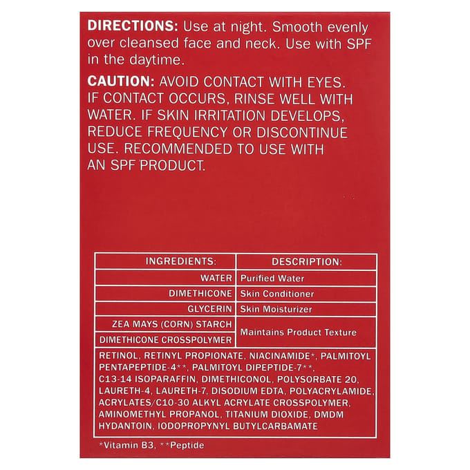 Regenerist, Retinol 24, Nacht Hydraterende Crème, Parfumvrij, 48G(1.7oz) white
