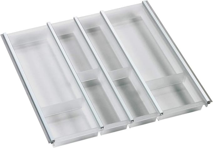 Bestekbak Inzet voor Lade 60 cm - Transparant Grijs Bestekcassette