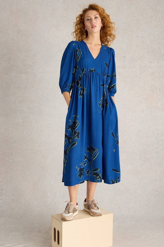 White Stuff Lucy Midi Dress Blue Print Taglia: 12 REGULAR | Abiti Midi Outlet | Donna | Blu