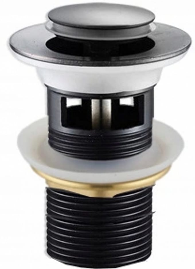 Mexen klik-klak plug klein rond met overloop, zwart - 79925-70