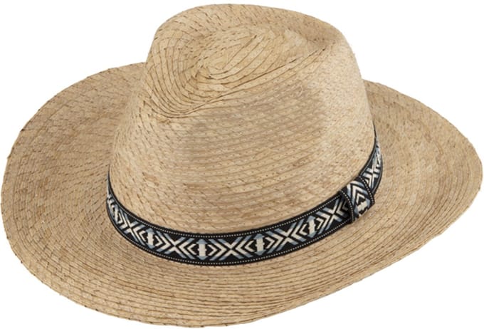 Palm Strohoed Aztekenband UV-bescherming maat L 59cm