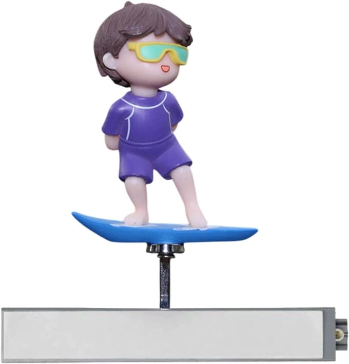 Dashboard Decoratie Jongen - Bobblehead Auto - Auto Interieur - Dynamisch Zwaaiend - 8x11cm - Multicolor