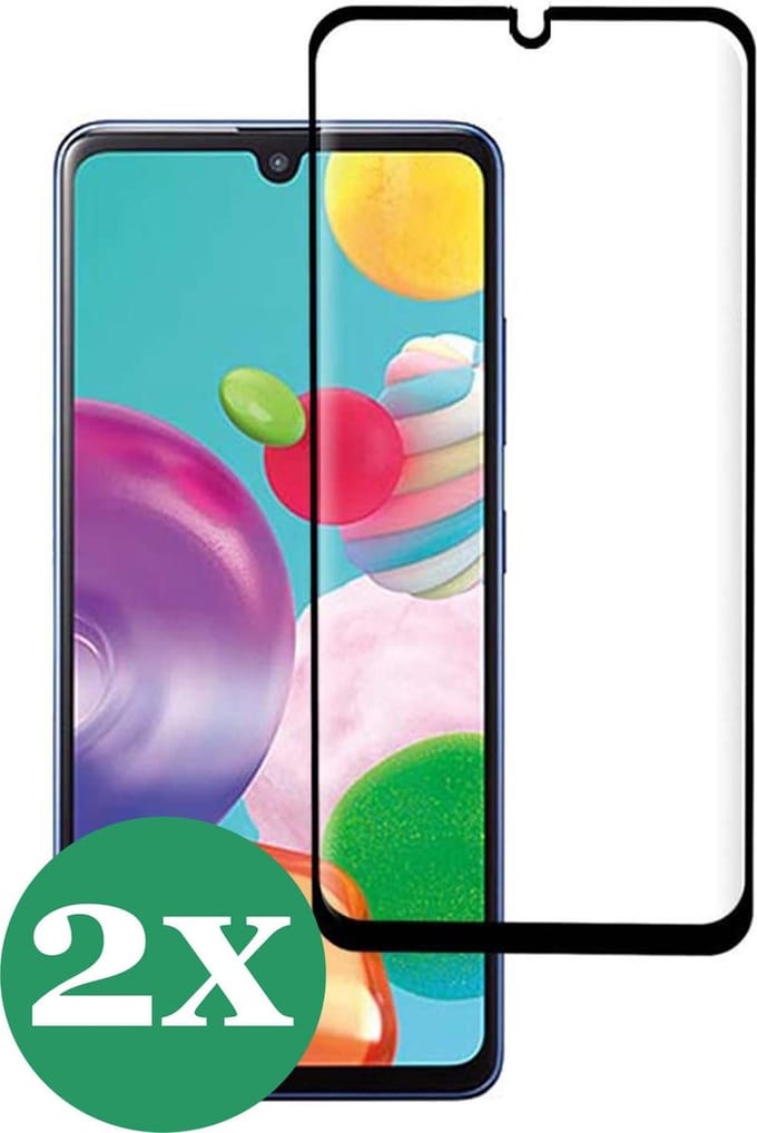 Screenprotector geschikt voor Samsung Galaxy A41 - Full Screen Protector Glas - 2 Stuks