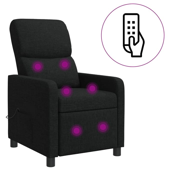 vidaXL - Massage - Relaxstoel - Zwart - Polyester
