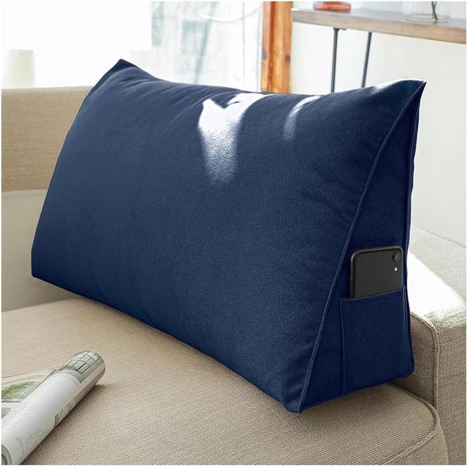 Leeskussen Wigkussen - Rugsteun Lendenkussen - Comfort Ontspanning - Ergonomisch Ontwerp - 100x35x20cm - Grijs