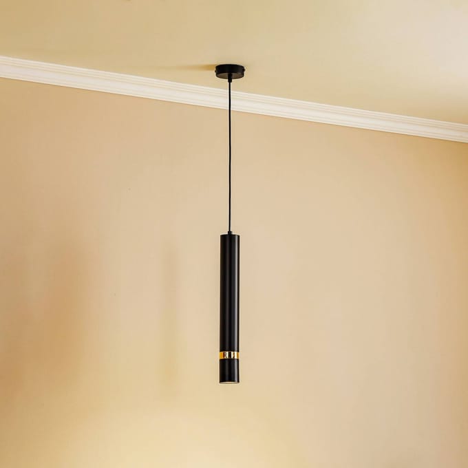 Luminex Hanglamp Rondo zwart/goud, 1-lamp