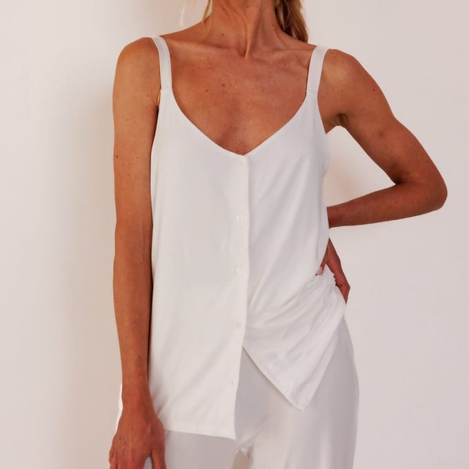Coco & Cici - TENCEL Pyjama Top Dames Off White - M