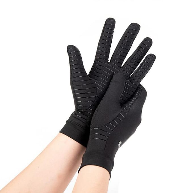 Koperen compressiehandschoenen Zwarte handschoenen Polsondersteuning Antislip Unisex handschoenen M