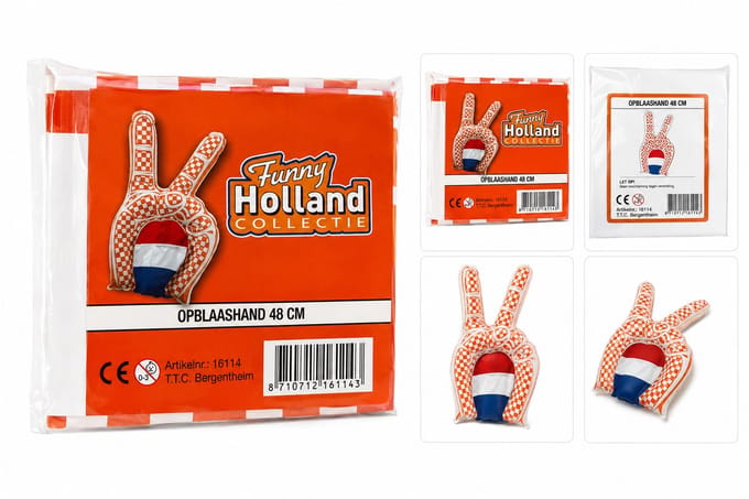 Opblaasbare hand Holland Oranje