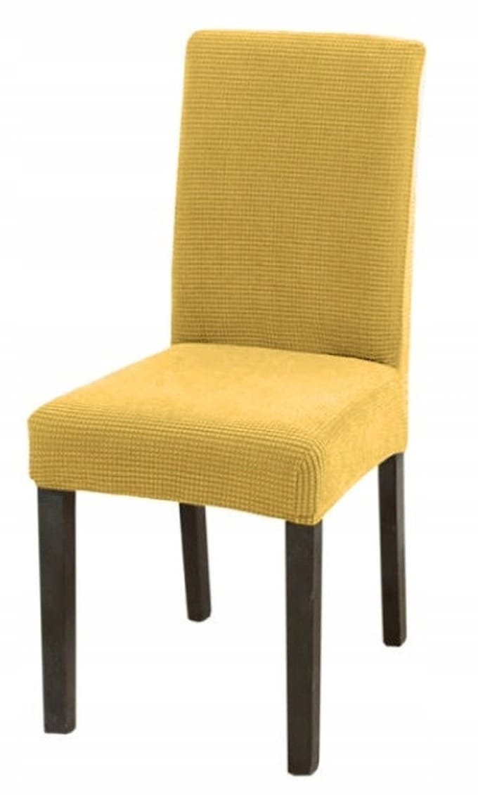 Meble odNowa - Jacquard Stoelhoes - Mosterdkleur - Hoge Kwaliteit - Elastaan Mix