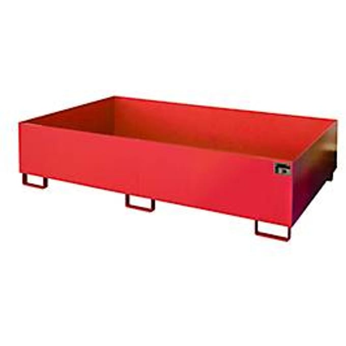 Stellinglekbak type RW/RW 2200-2, zonder rooster, rood RAL3000