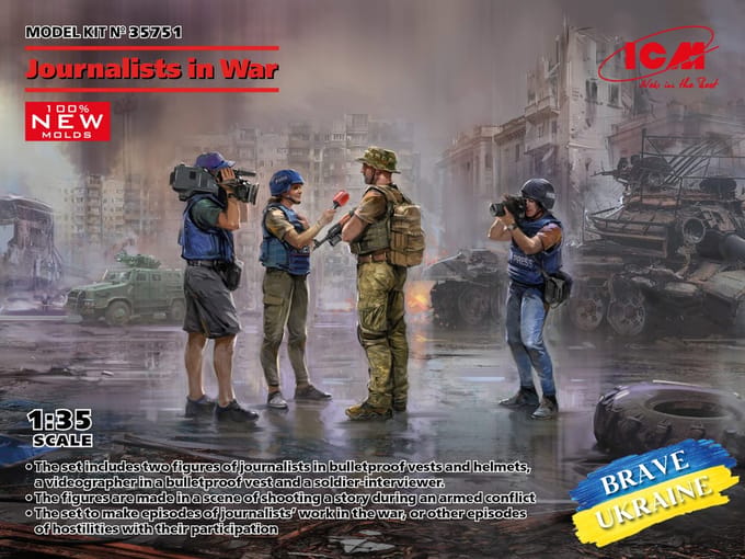 ICM Modelbouwpakket Militaire voertuigen - 35751 Journalists in War - 4 figures Plastic - 1:35 - Modelbouw