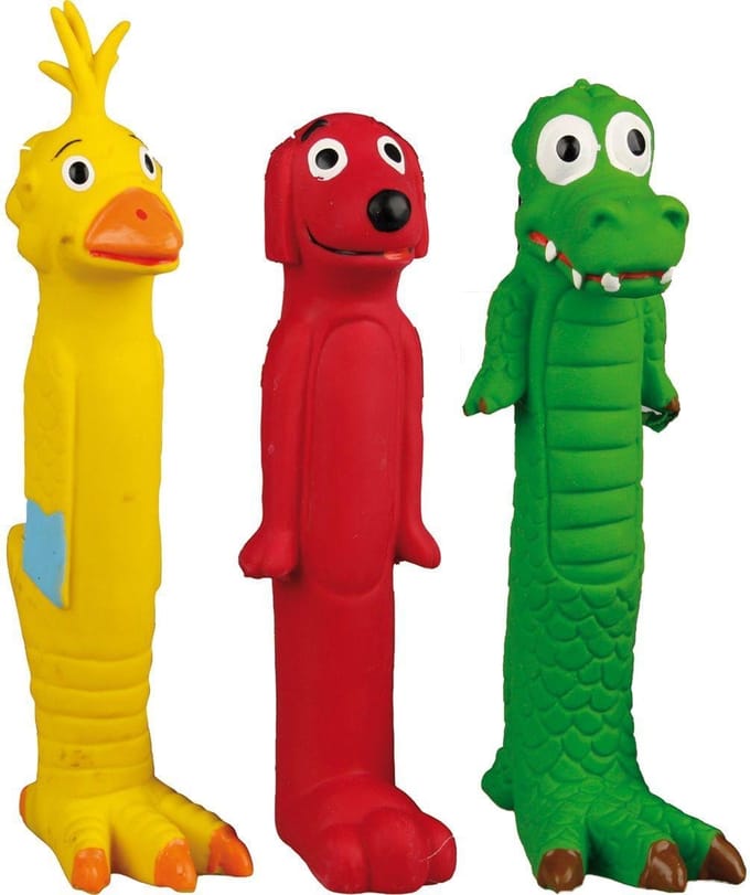 Flamingo Hondenspeelgoed Latex Dummie Klein - Rood/Geel/Groen -
