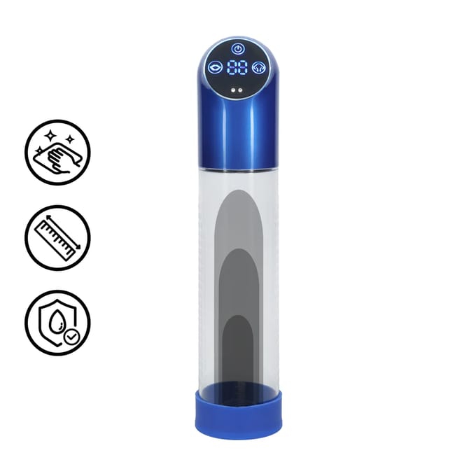 Automatische Waterproof Penispomp - Blauw