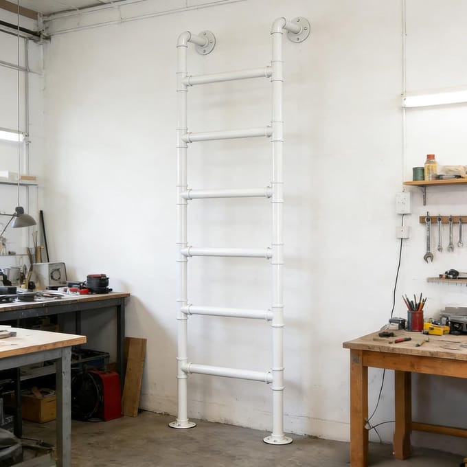 Zoldertrap Metaal - Stapelbed ladder - Toegang tot hoogte - Hittebestendige coating - 150 cm - Wit