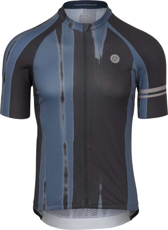 AGU Vertical Paint Performance - Fietsshirt Heren - Wielrenshirt - Blauw - M - Sneldrogend - Laser afgewerkte mouwen - YKK rits - Siliconen gripper