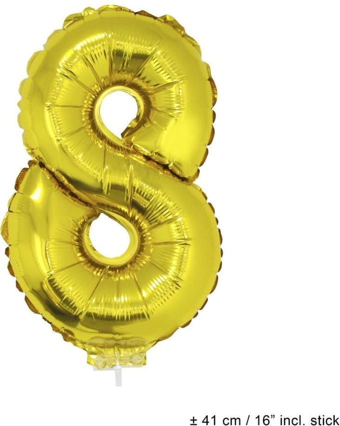 Folie opblaascijfer 8 Goud