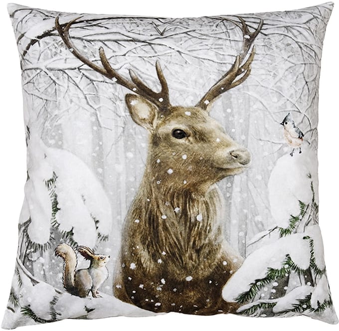 Clayre & Eef Sierkussen 45x45 cm Bruin Polyester Hert