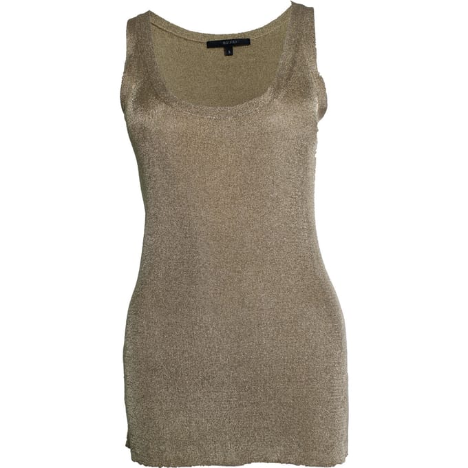 Gucci, gouden mouwloos lurex top