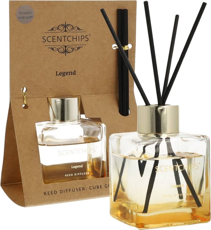 Scentchips Geurstokjes set Cube Legend - Geurstokjeshouder - Geurstokjes Navulling - Geurstokjes - Voorgevuld - Geurverspreider - Huisparfum - 100ml
