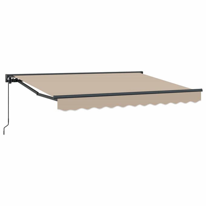 vidaXL - Handmatig - uitschuifbare - luifel - Beige - 3,5 - x - 2 - m