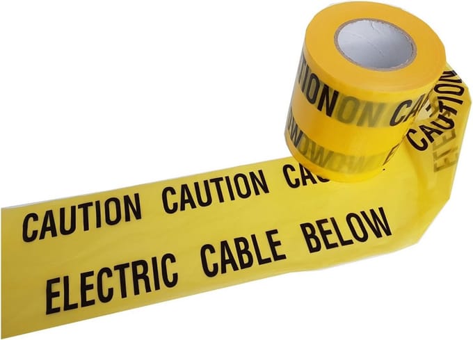 Waarschuwingsfolie Elektriciteitskabel - Rol - 4 Meter Geel
