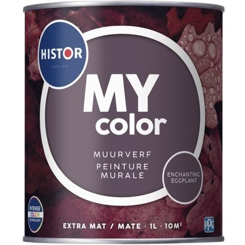 Histor MY Color Muurverf Extra Mat - Reinigbaar - Extra Dekkend - 1L - Enchanting Eggplant - Donkerrood