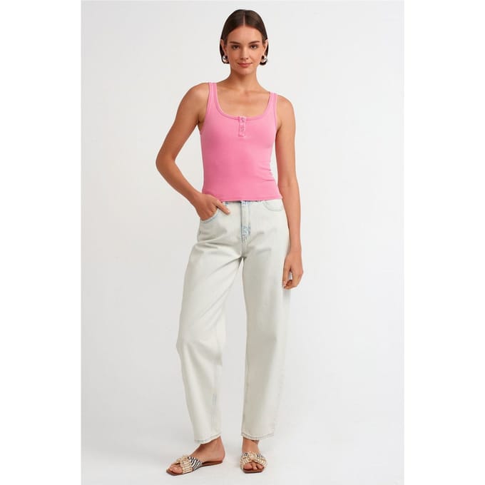 Mouwloze Slim-fit Jersey Blouse