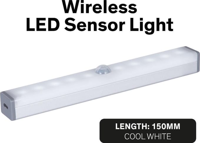 Sinji Kastverlichting LED met Bewegingssensor – LED Lampen Draadloos – LED Lamp op Batterij & USB Oplaadbaar – 15 cm