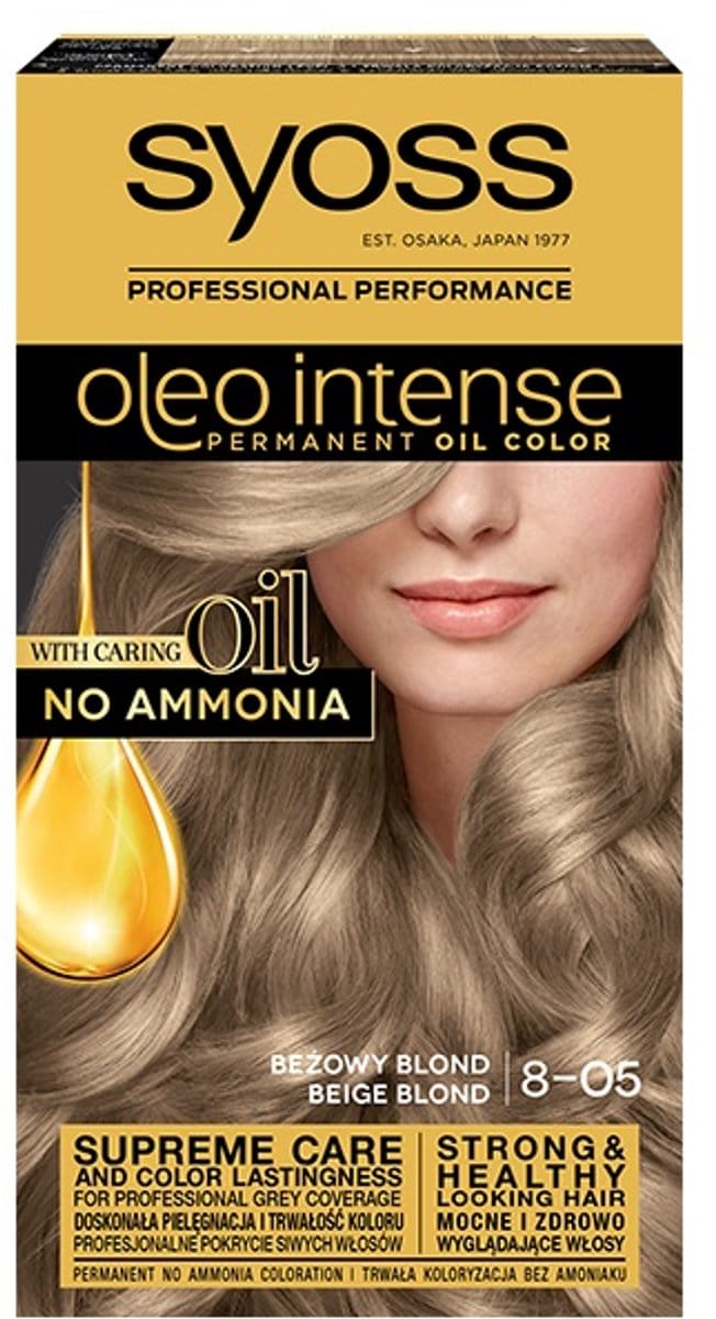 Syoss - Oleo Intense Hair Dye Permanently Coloring From Oils 8-05 Beige Blond