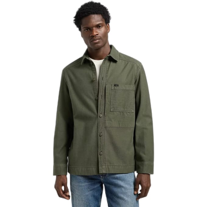 Lee Paneled Overshirt Groen S Man