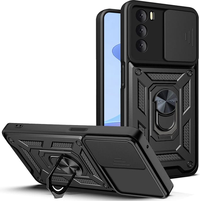 Hoesje geschikt voor Oppo A16/A16s/A54s - Techsuit Camshield Back Cover - Zwart