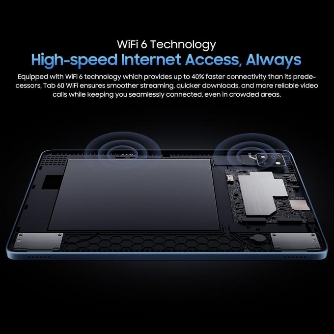 Blackview Tab 60 WiFi Android 14 Tablet - 12GB+128GB(1TB Externe SD) - 10.1'' HD+ Display - 5100mAh Batterij - Dubbele boxluidsprekers Grijs