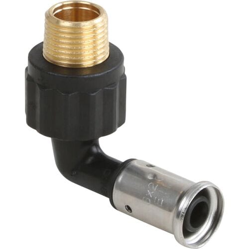Henco 5PK knie - 1/2 buitendraad x 16 mm pers