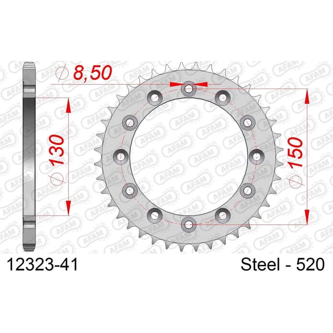 Stalen tandwiel Afam 520 41 dents