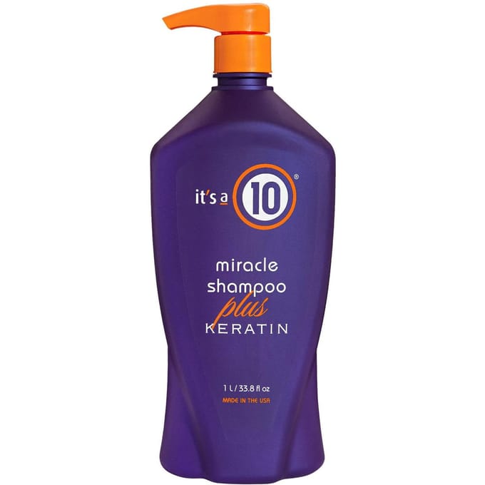 C'est un 10, Shampooing Miracle Plus Kératine, Shampooing pour Cheveux, Hydrate & Protège, 1000 ml
