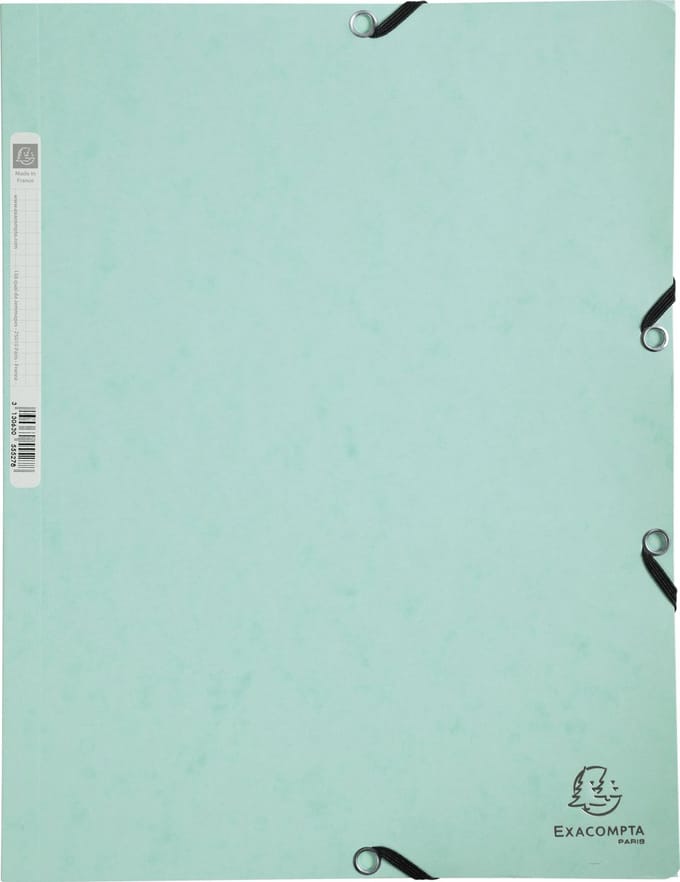 Exacompta 25x AQUAREL - Elastomap in glanskarton 400g/m2 - A4 - Pastelgroen - 55533E