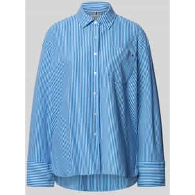 Oversized lange mouw blouse van katoenmix