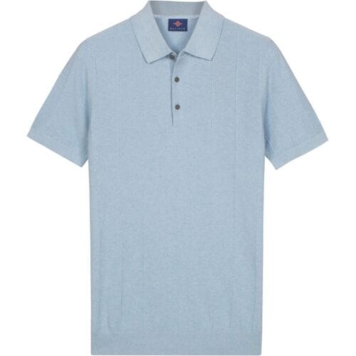 Baileys Polo Structure Drop Needle Tight Knit Short Sleeve Soft Blue / male