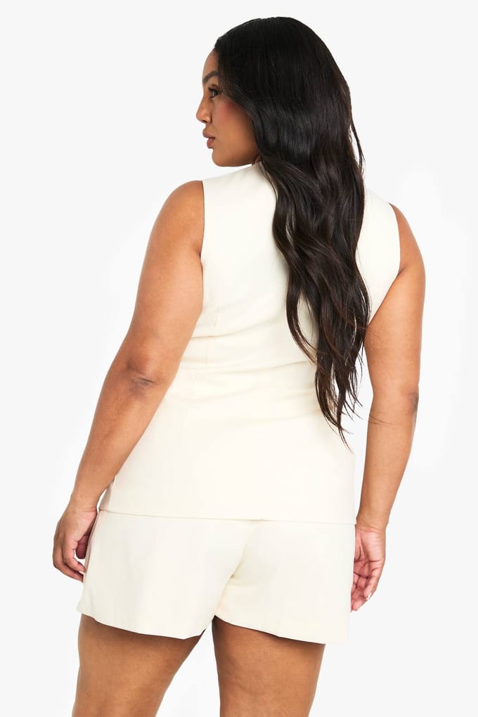boohoo Dames Plus op maat gemaakte short | Lemon | Maat: 28