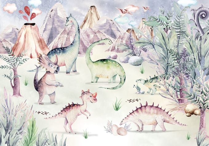Fotobehang Dino Playground - Meerkleurig - 2,80m X 400cm