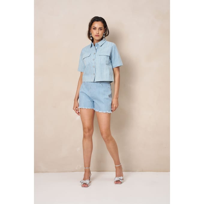 Lofty Manner Blouse Blouse Hera Re204 Blue Dames Maat - XS